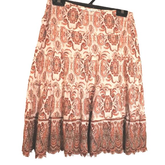 MAX STUDIO BEIGE FLORAL MINI SKIRT - Picture 1 of 1